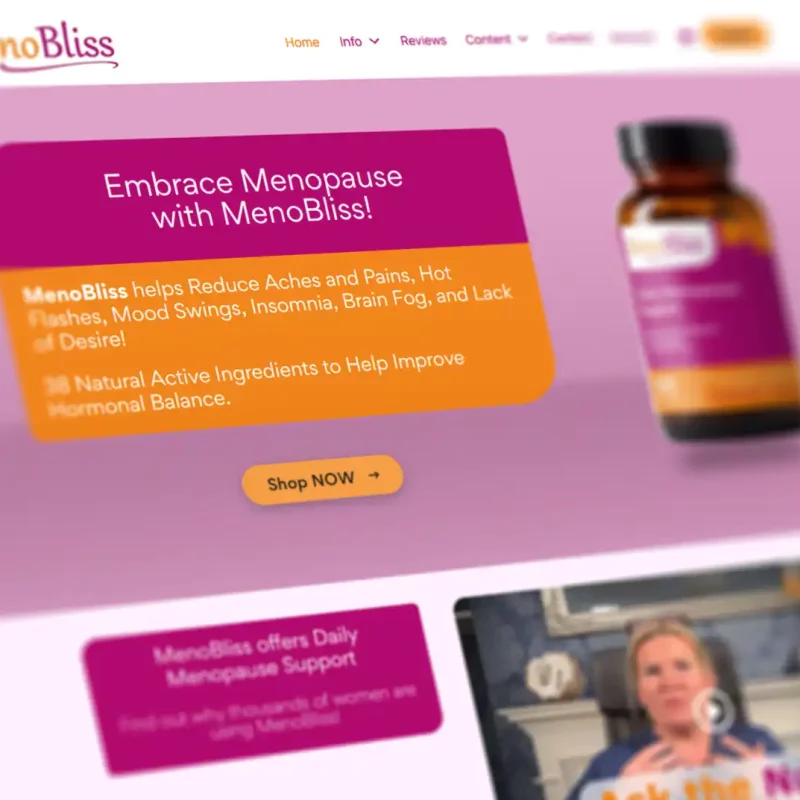 MenoBliss - menopause relief - web project and more